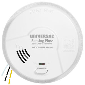 USI Sensing Plus Dual Sensor Hardwired Smoke and Fire Alarm