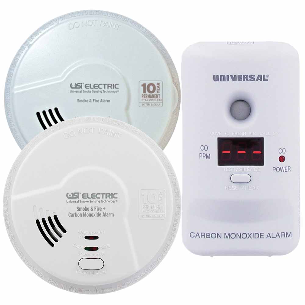 
	USI First Floor Living Area, Smoke, Fire & Carbon Monoxide Bundle, Includes 3 Alarms