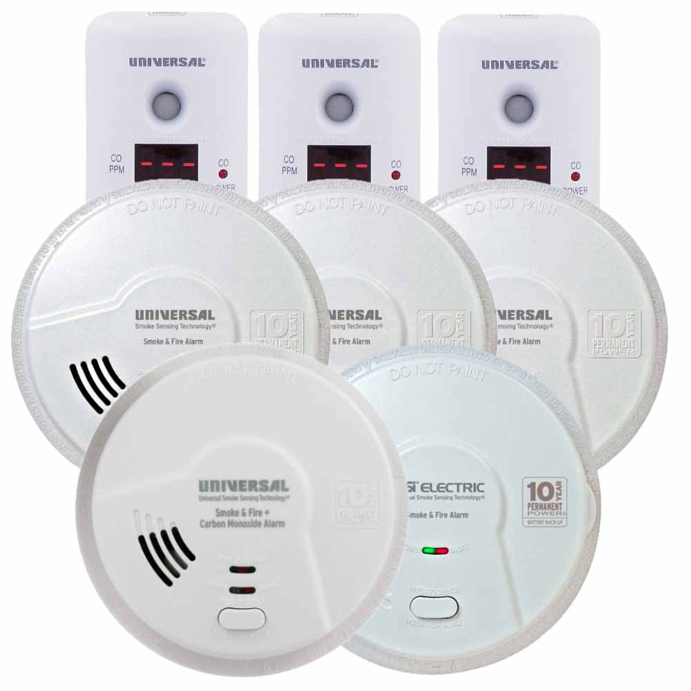 USI Homeowner's Smoke & Carbon Monoxide Bundle, Include 8 Alarms for Full House Coverage