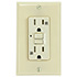 USI Electric 15 Amp Self Test GFCI Weather and Tamper Resistant Receptacle Duplex Outlet, Ivory - G1415TWRIV