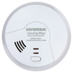 Universal Security Instruments Sensing Plus Multi Criteria Hallway Smoke and Carbon Monoxide Alarm With 10 Year Tamper Proof Battery (AMICH3511SC)