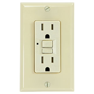 USI Electric 15 Amp GFCI Receptacle Duplex Outlet, Ivory