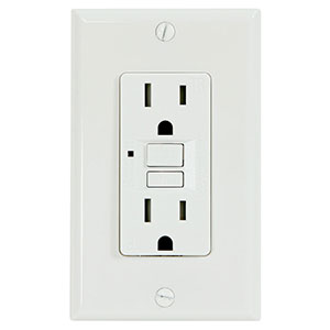 USI Electric 15 Amp GFCI Receptacle Duplex Outlet, White - G1315TRWH