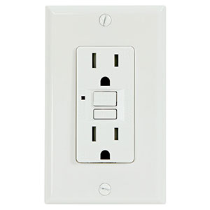 USI Electric 15 Amp Self Test GFCI Tamper-Resistant Receptacle Duplex Outlet, White - G1315TRWH