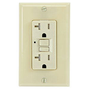 USI Electric 20 Amp GFCI Receptacle Duplex Outlet, Ivory