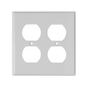 USI Electric Wallplate Receptacle, Duplex 2 Gang in White