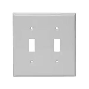 USI Electric 2 Gang Wall Plate Toggle Switch, White
