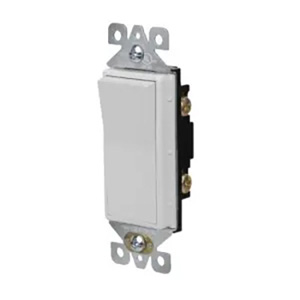 USI Electric Switch Decorator 15 Amp Self Grounding Single Pole, White